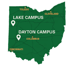 Map of Wright State University Dayton and Lake Campuses