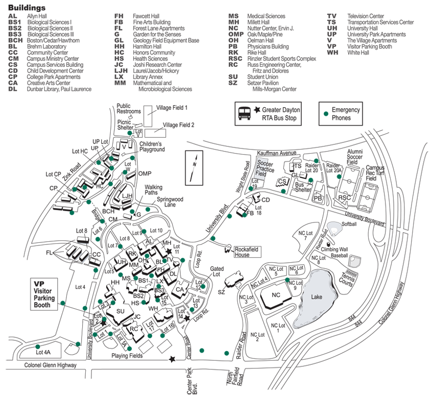 2012 black and white campus map