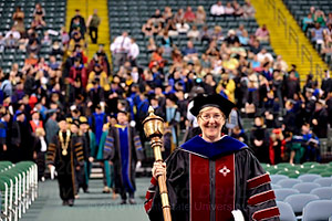 photo of faculty member at commencement