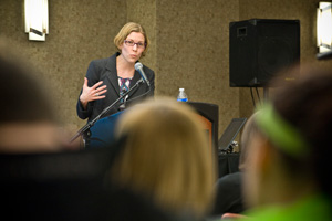 photo of a speaker at the women's center