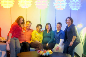 phot of students and staff in resource room