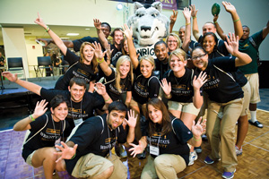 photo of students with rowdy