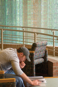 photo of a student studying