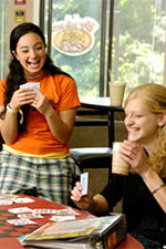 photo of two students in honors housing