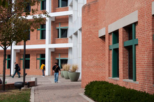photo of students walking on campus