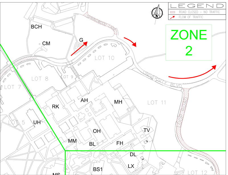 Campus Evacuation Map-Dayton Campus Zone 2