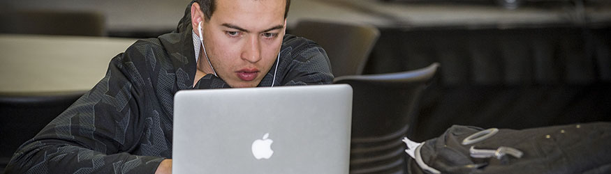 photo of a student using a laptop