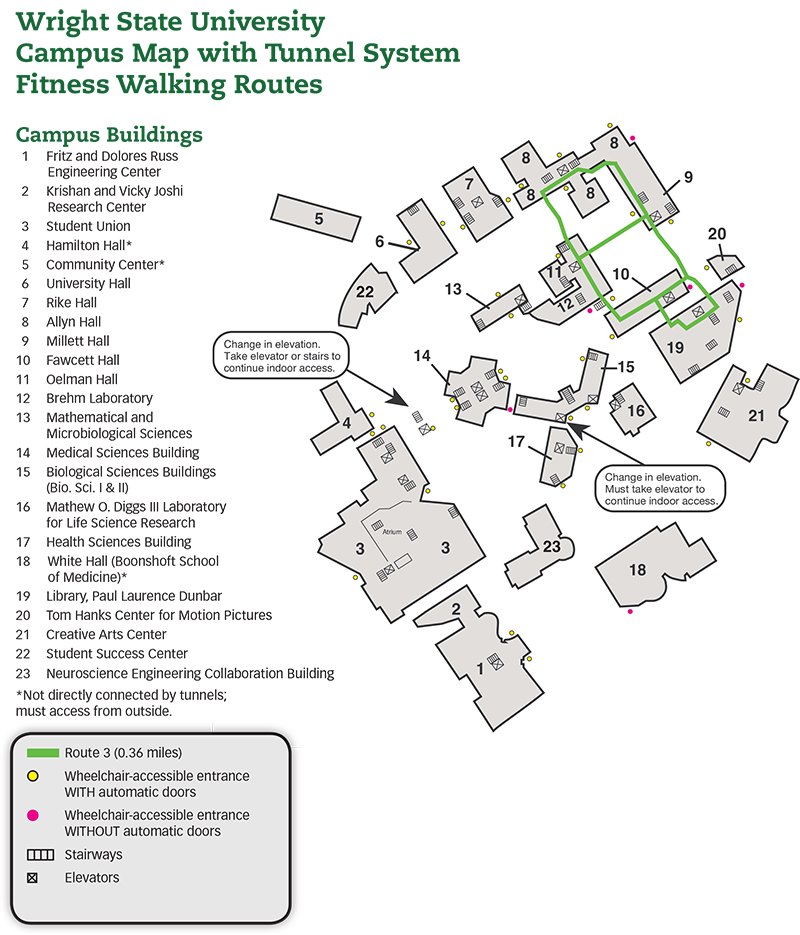 map of fitness walking paths in the tunnel system