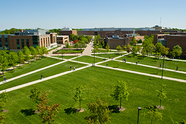 photo of aerial view of campus