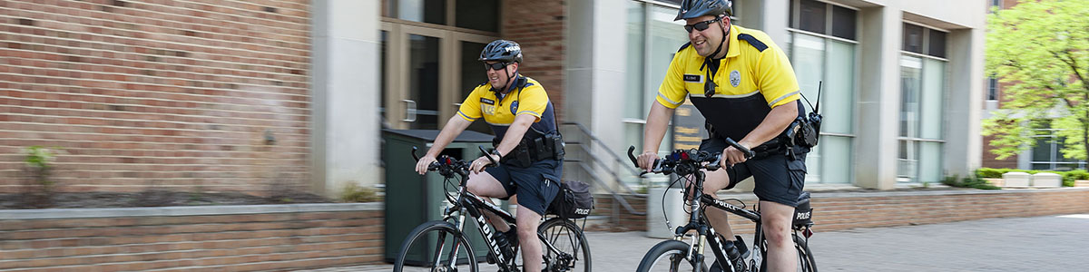 photo of officers riding bicycles on campus