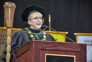 Sue Edwards speaks at commencement
