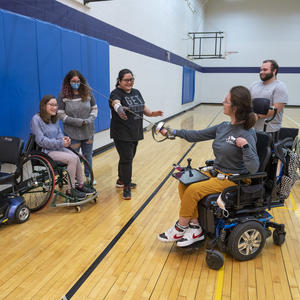 photo of students in adapted recreation fencing