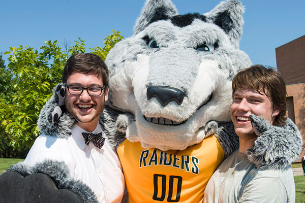 Rowdy hanging with students