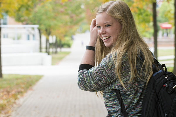 Students walking on campus