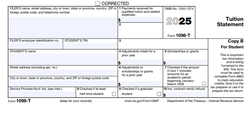 2025 1098-T Sample Image