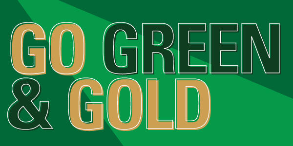 go green and gold graphic