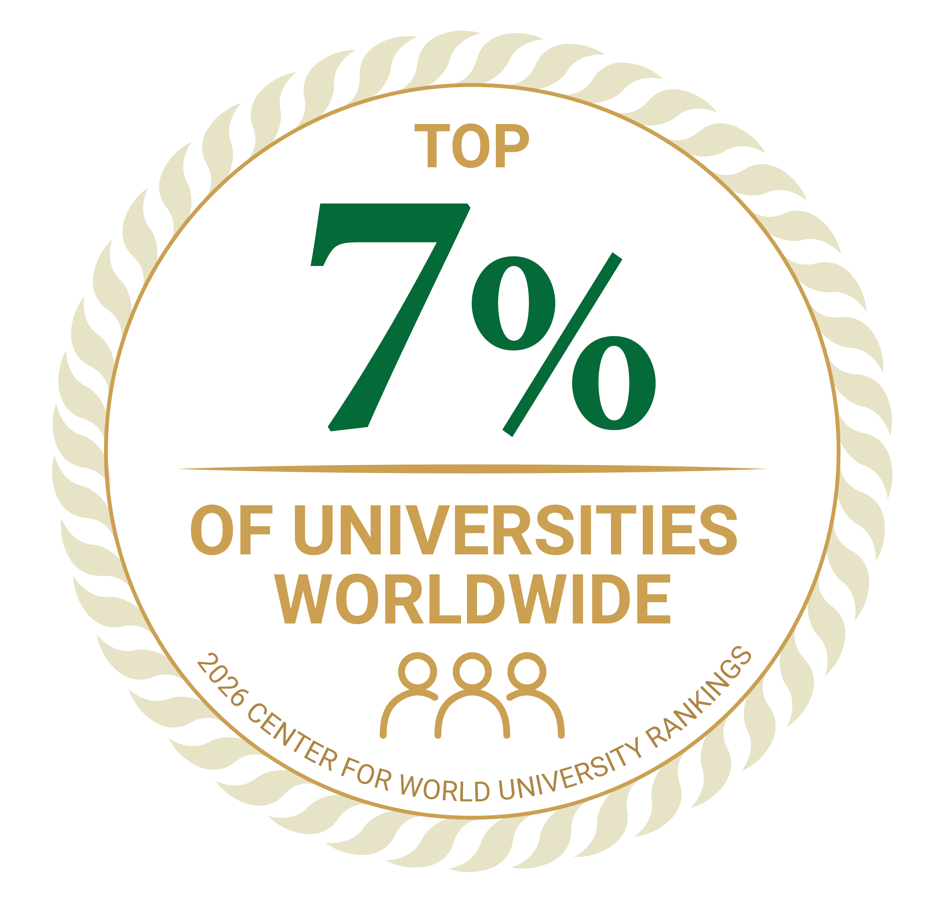 Badge Top 7% of Universities Worldwide for International Students