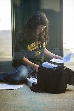 photo of a student studying