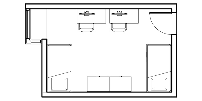hamilton hall double room floor plan