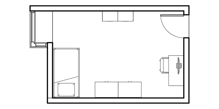 hamilton hall super single room floor plan