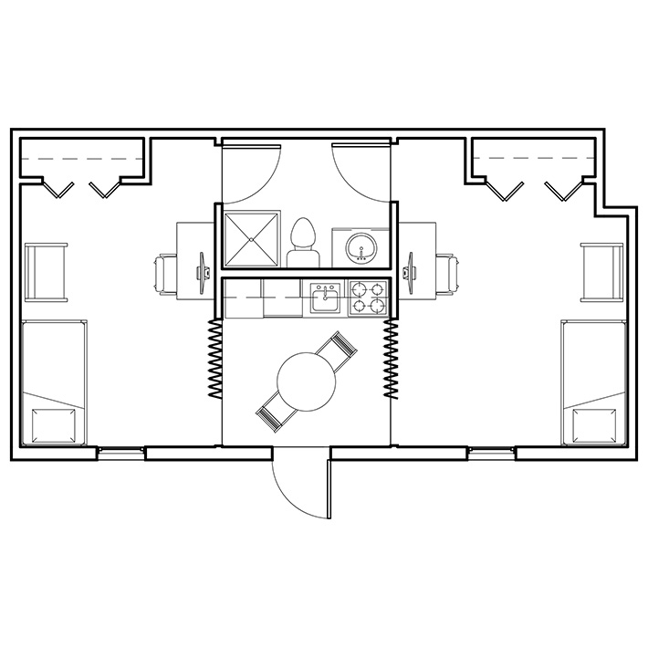 floor plan of a forest lane studio apartment