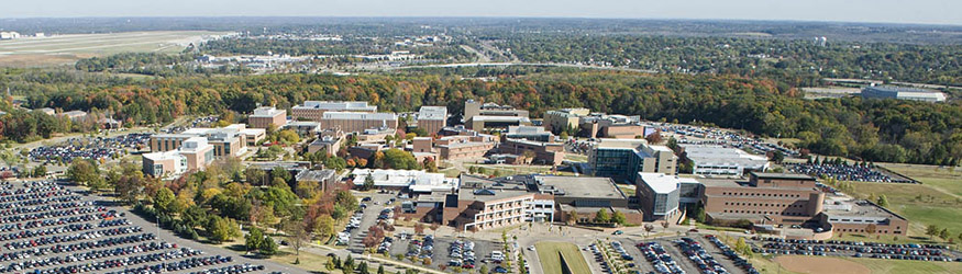 Aerial shot of campus