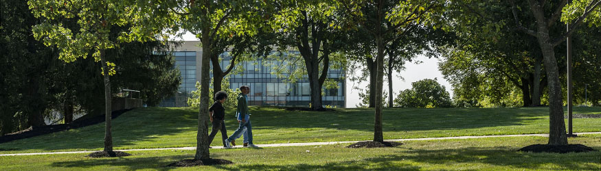 photo of people walking on campus