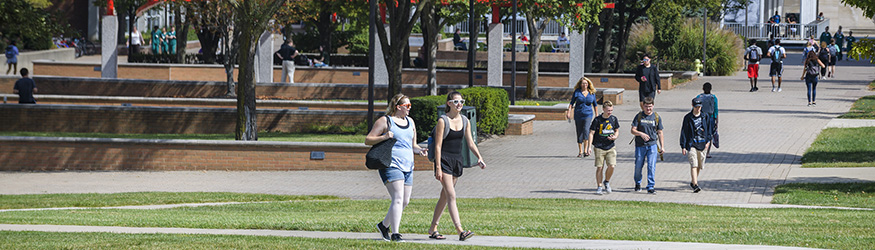 photo of students outside on campus