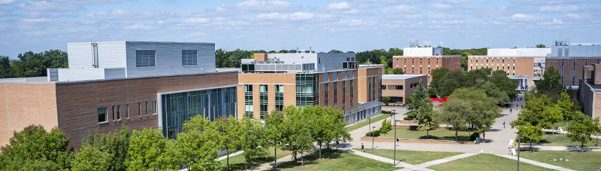 aerial photo of campus