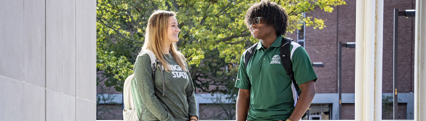 photo of students outside on campus