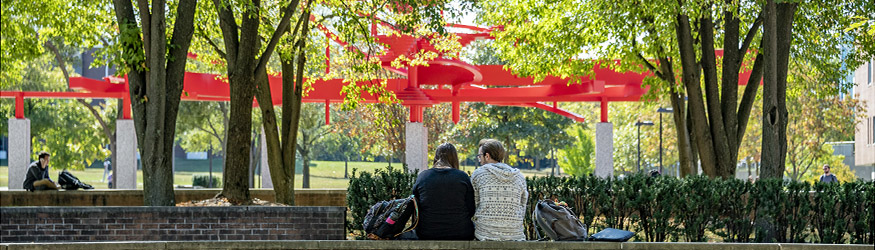 photo of students outside on campus