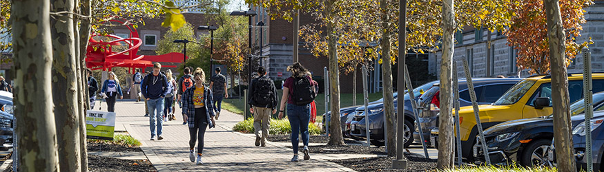 photo of students outside on campus