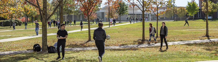 photo of students outside on campus