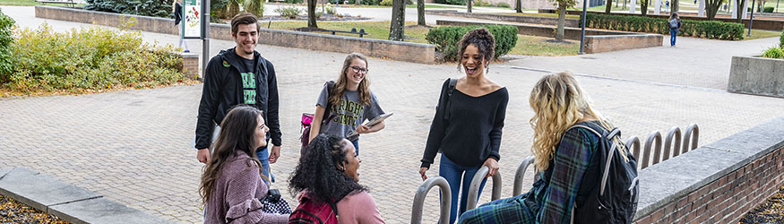 photo of students outside on campus