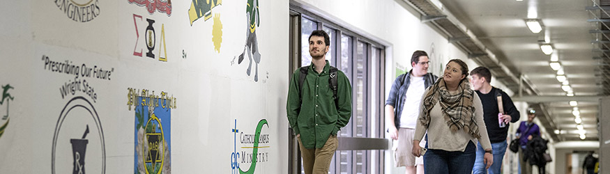 photo of students walking in the tunnels