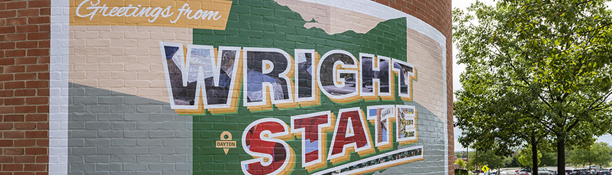 photo of the greetings from wright state mural