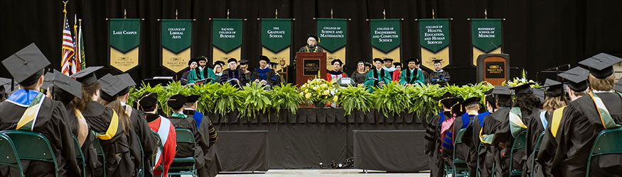 photo of commencement ceremony in the nutter center