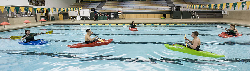 photo of a paddling class in the pool