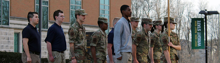 photo of air force rotc cadets on campus