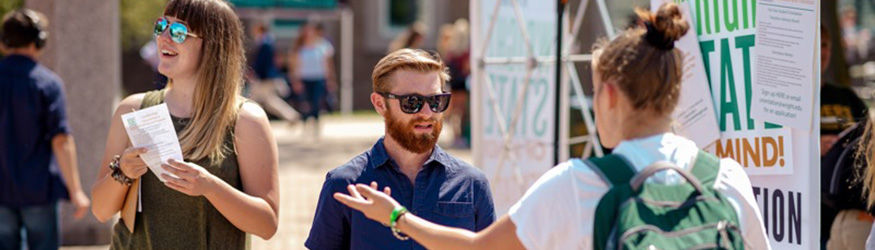 photo of students at an event on campus