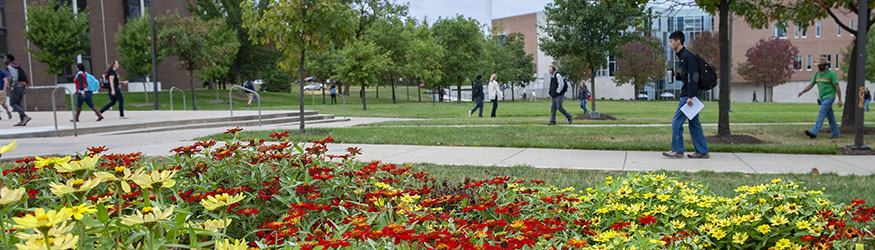 photo of students outside on campus