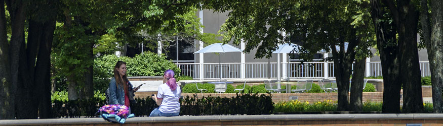 photo of students outside on campus