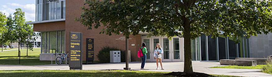 photo of students outside on campus