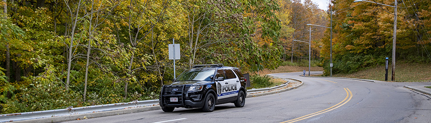 photo of a police vehicle on campus