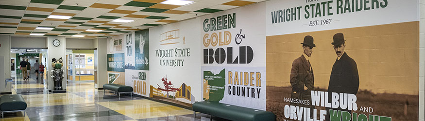 photo of the mural hallway in the student union