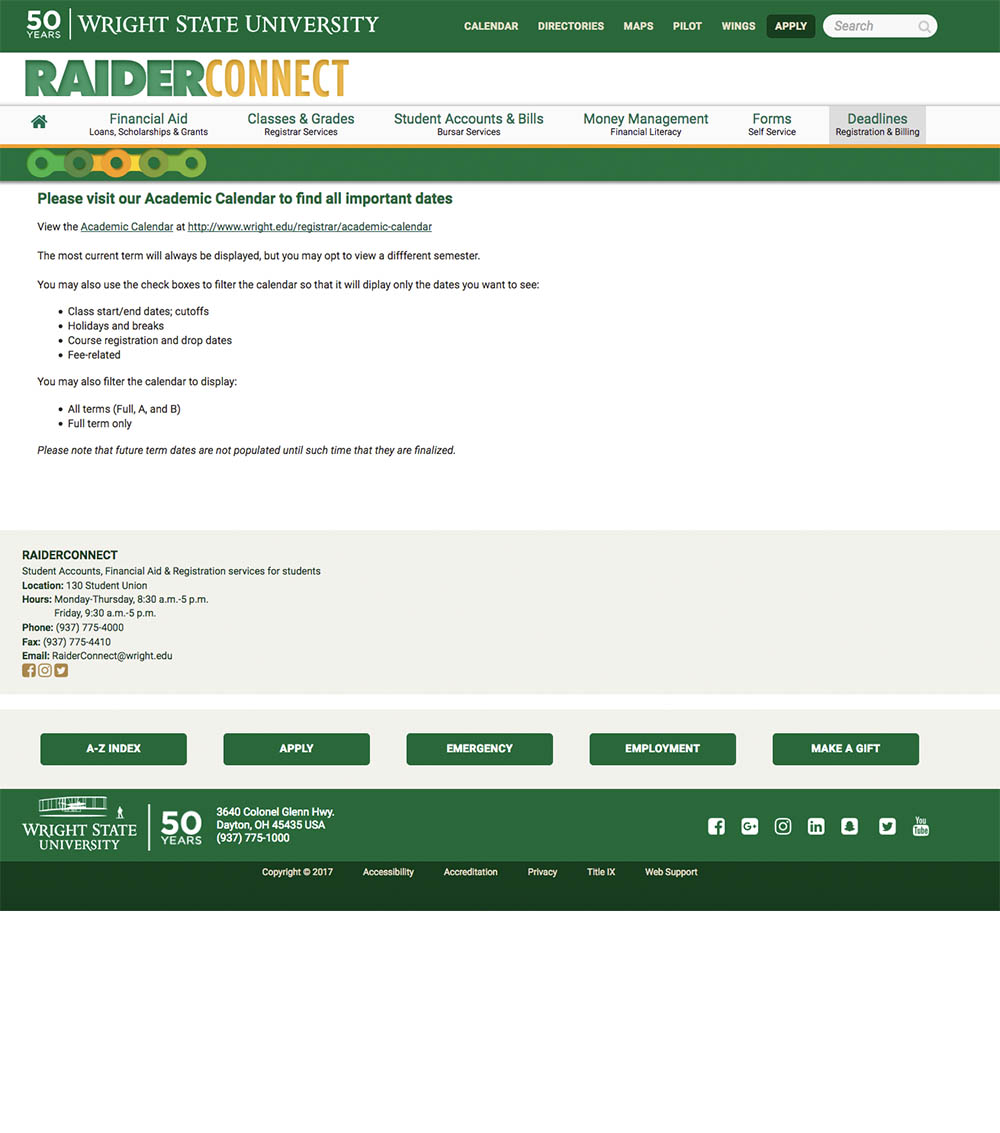 Screenshot of before webpage