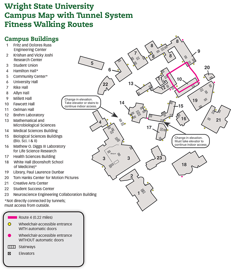 map of fitness walking paths in the tunnel system