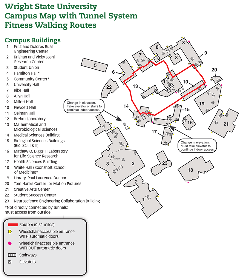 map of fitness walking paths in the tunnel system