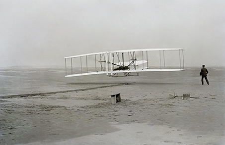 The Wright State primary logo is based on the photograph “First Flight,” by John T. Daniels. Wright State University was named to honor aviation pioneers Orville and Wilbur Wright, who invented the world’s first successful airplane.