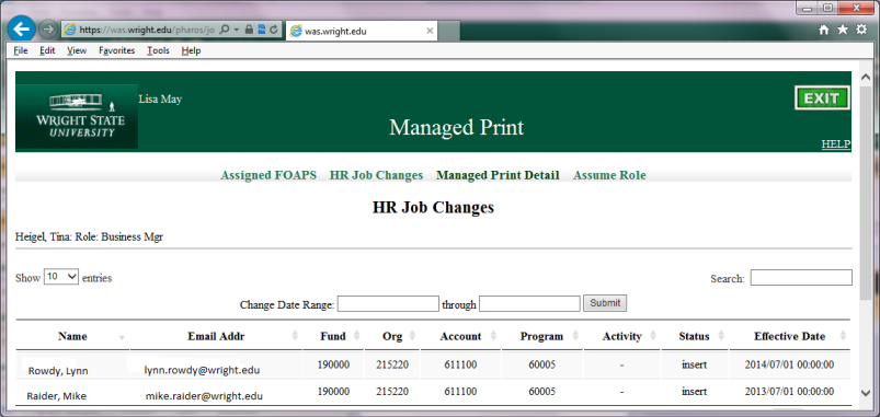 HR Job Changes